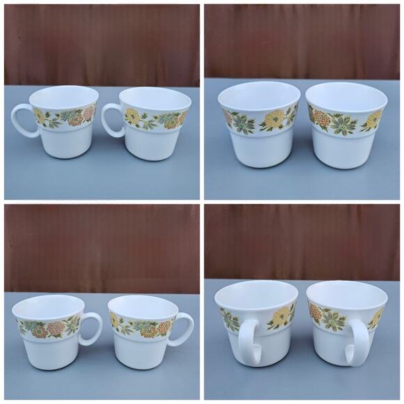 Vtg China Noritake Japan Sunny Side 9003 Floral Pattern Lot 8 piece Cups Saucer - Picture 4 of 11